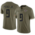A.Falcons #9 Michael Penix Jr. Player Olive Salute To Service Limited Football Jerseys