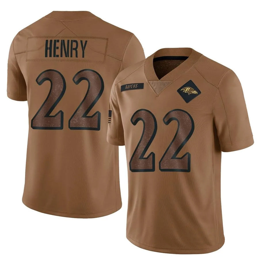 B.Ravens #22 Derrick Henry Player Brown Salute To Service Limited Football Jerseys