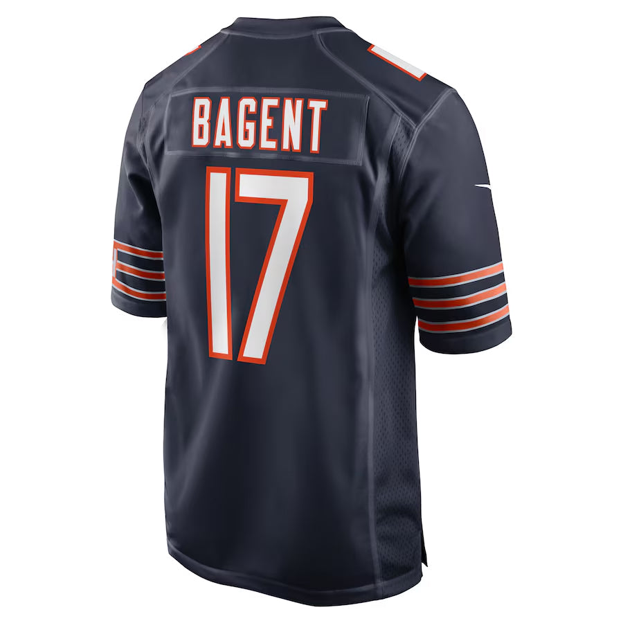 C.Bears #17 Tyson Bagent Player Navy Home Game Football Jerseys