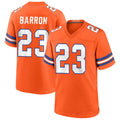 D.Broncos #23 Jahdae Barron Player Orange Collection Throwback Football Jerseys