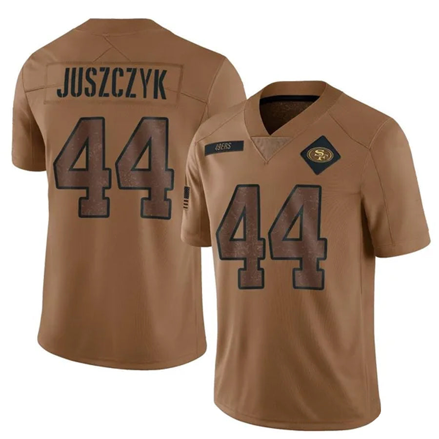 SF.49ers #44 Kyle Juszczyk Player Brown Salute To Service Limited Football Jerseys